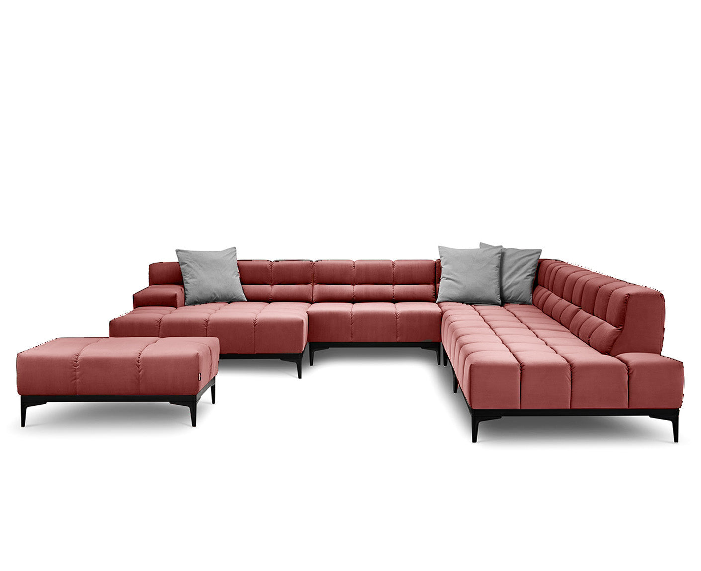 designwerk Oasis Wohnlandschaft | 362 x 360 cm | mit Rückenverstellung | Velourstoff
