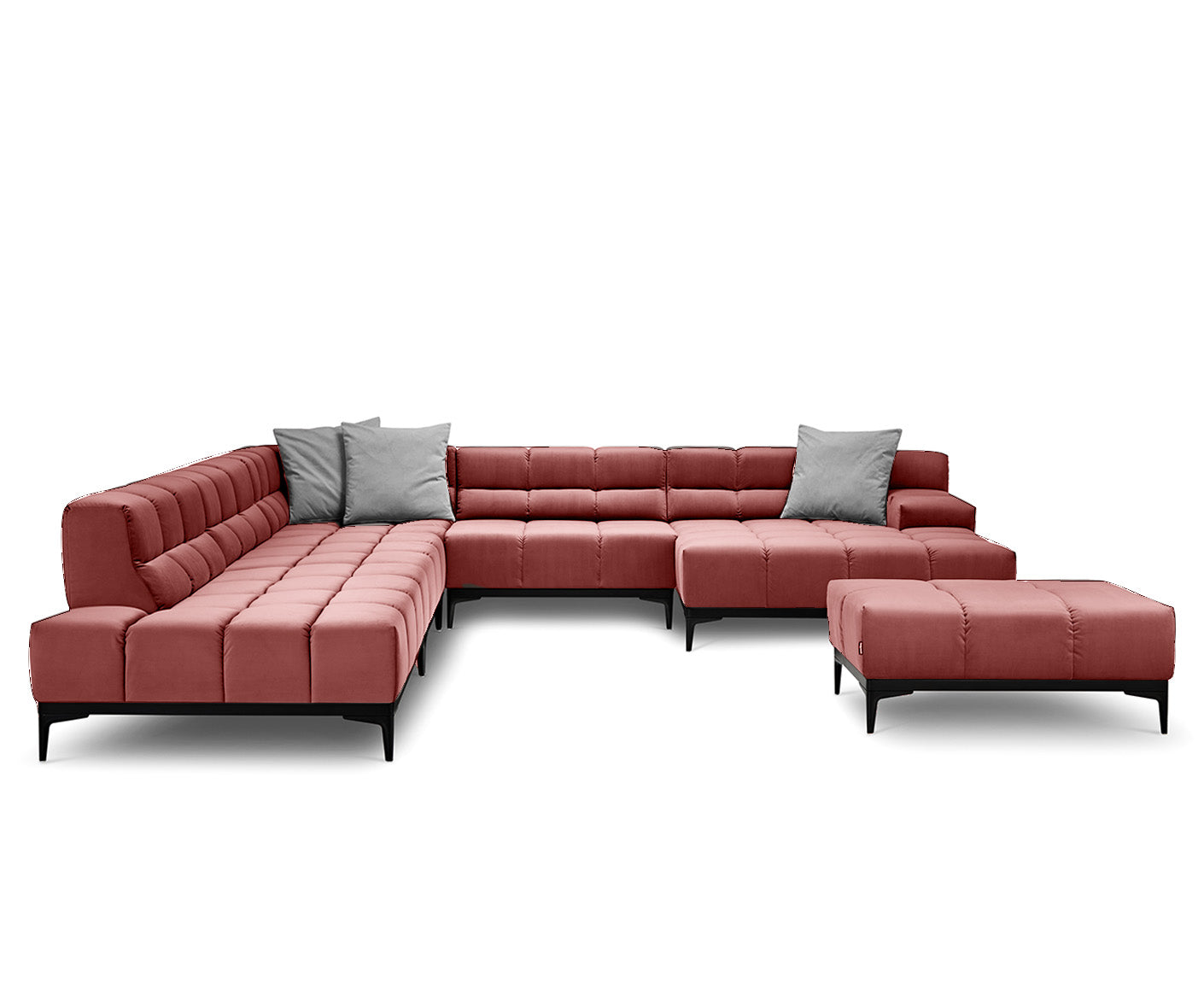 designwerk Oasis Wohnlandschaft | 362 x 360 cm | mit Rückenverstellung | Velourstoff