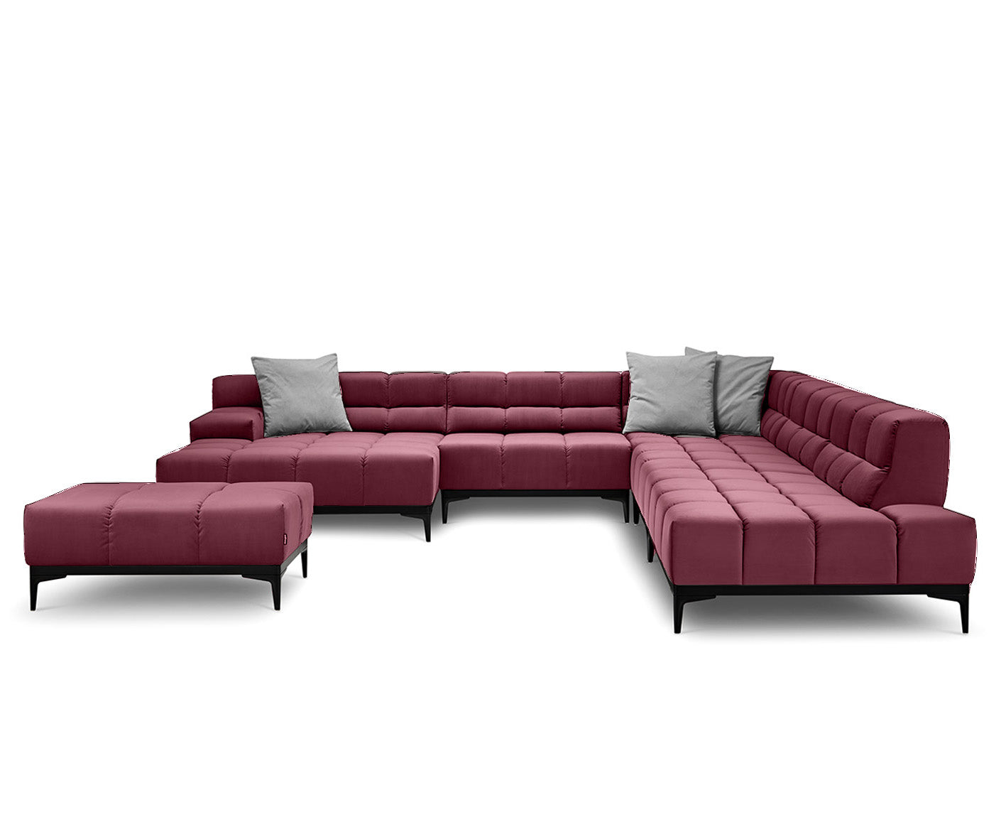designwerk Oasis Wohnlandschaft | 362 x 360 cm | mit Rückenverstellung | Velourstoff