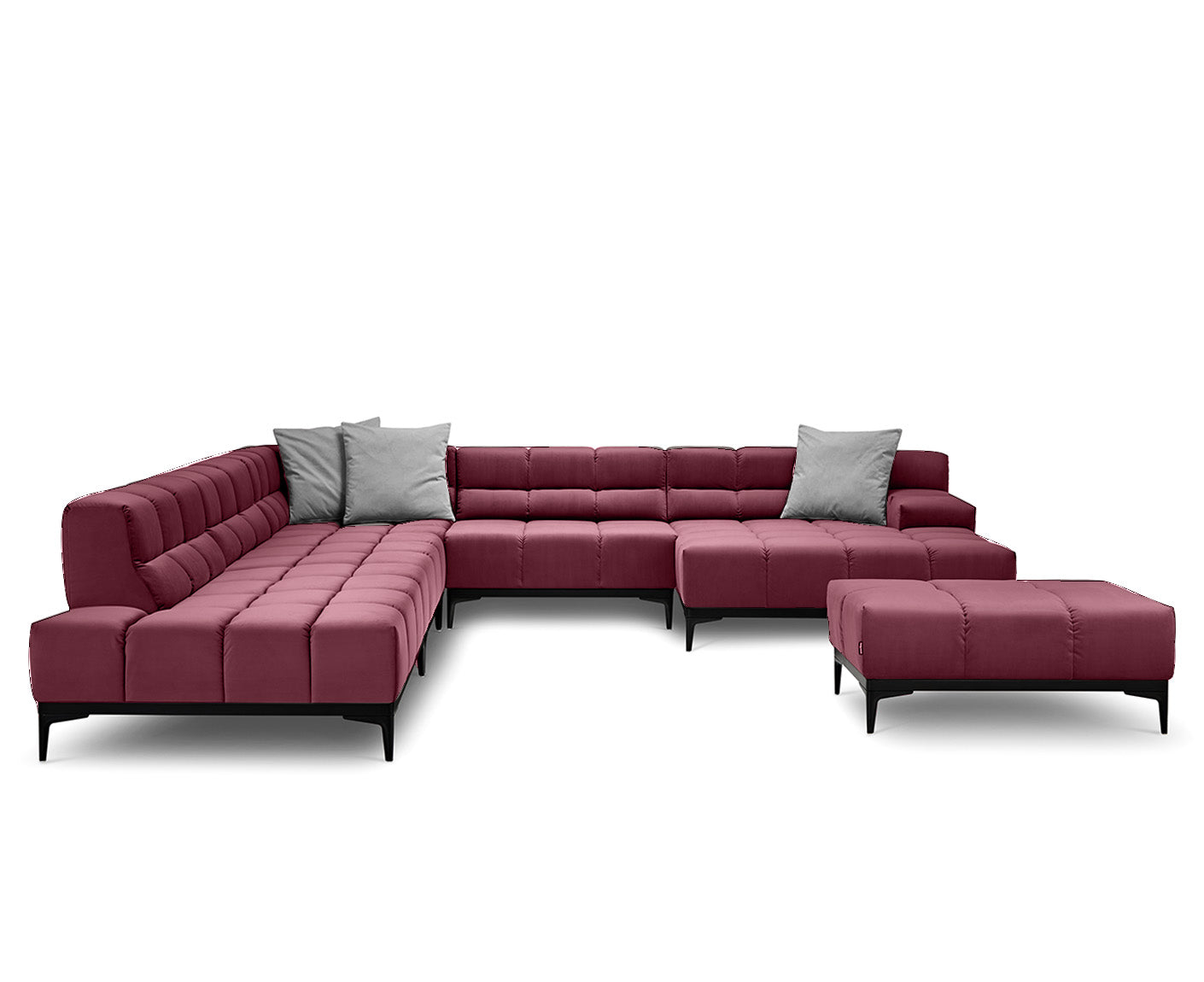 designwerk Oasis Wohnlandschaft | 362 x 360 cm | mit Rückenverstellung | Velourstoff
