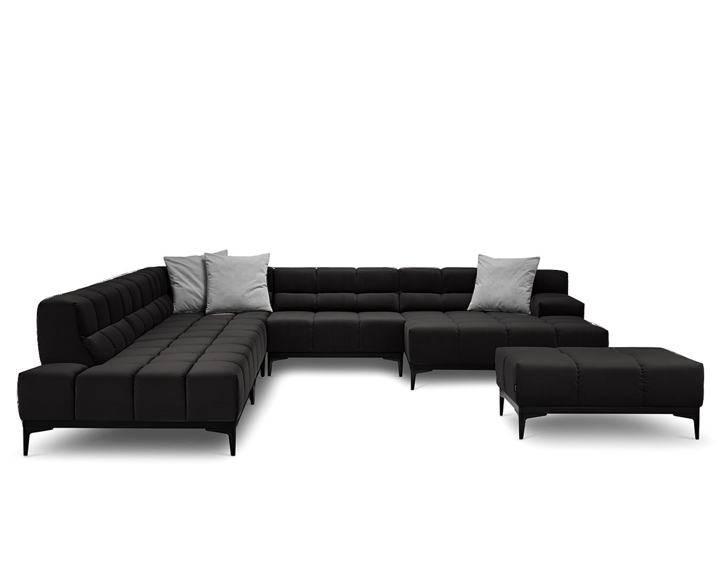 designwerk Oasis Wohnlandschaft | 362 x 360 cm | mit Rückenverstellung | Velourstoff