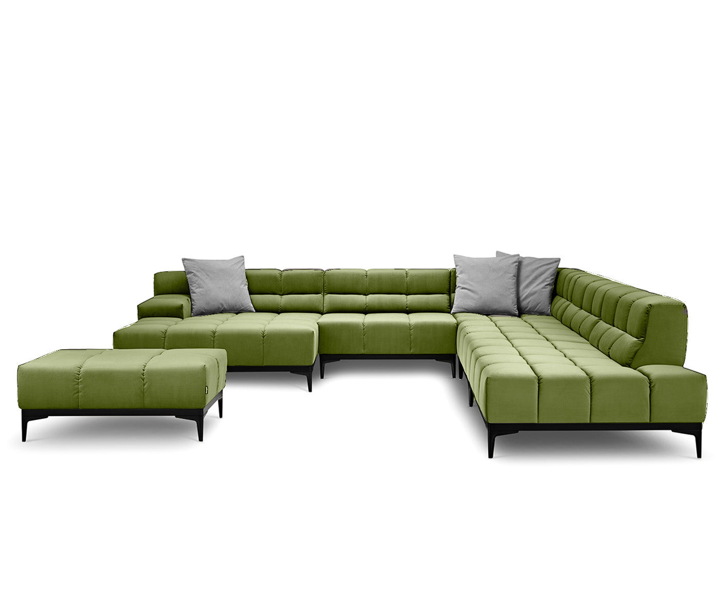designwerk Oasis Wohnlandschaft | 362 x 360 cm | mit Rückenverstellung | Velourstoff