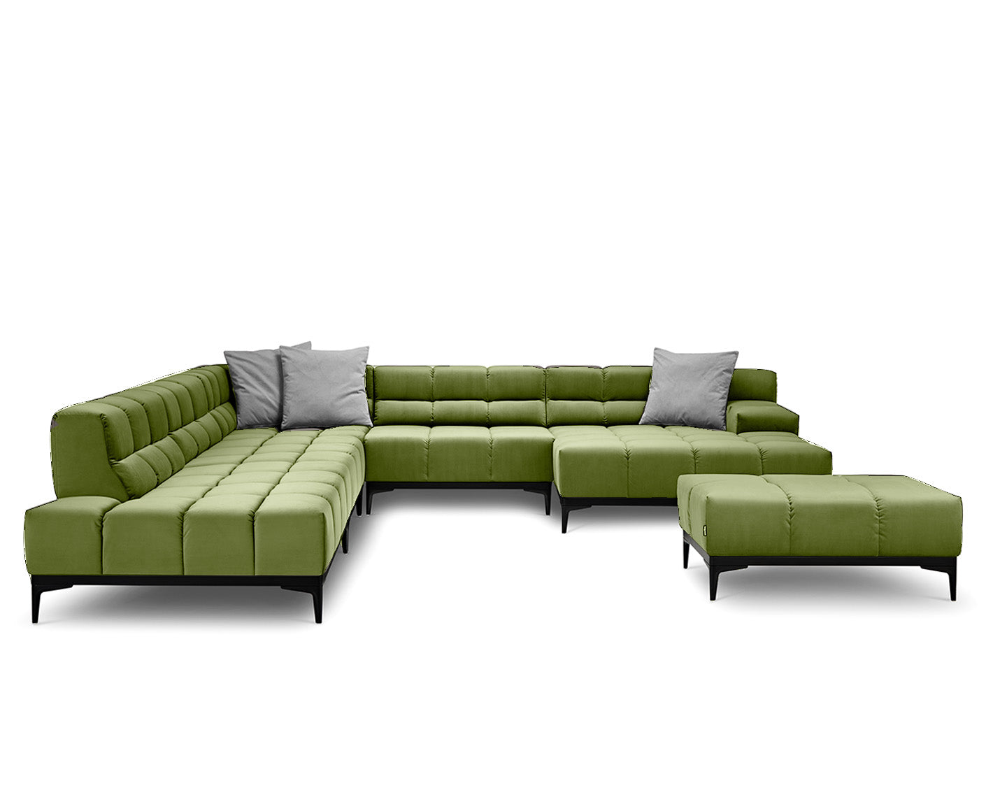 designwerk Oasis Wohnlandschaft | 362 x 360 cm | mit Rückenverstellung | Velourstoff
