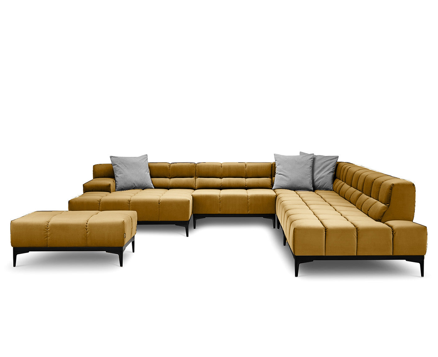 designwerk Oasis Wohnlandschaft | 362 x 360 cm | mit Rückenverstellung | Velourstoff