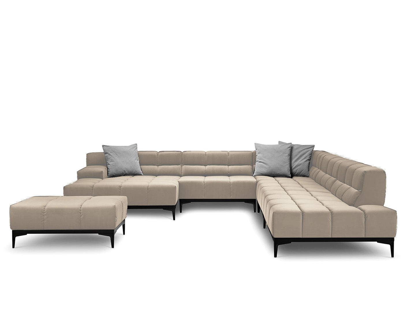 designwerk Oasis Wohnlandschaft | 362 x 360 cm | mit Rückenverstellung | Velourstoff