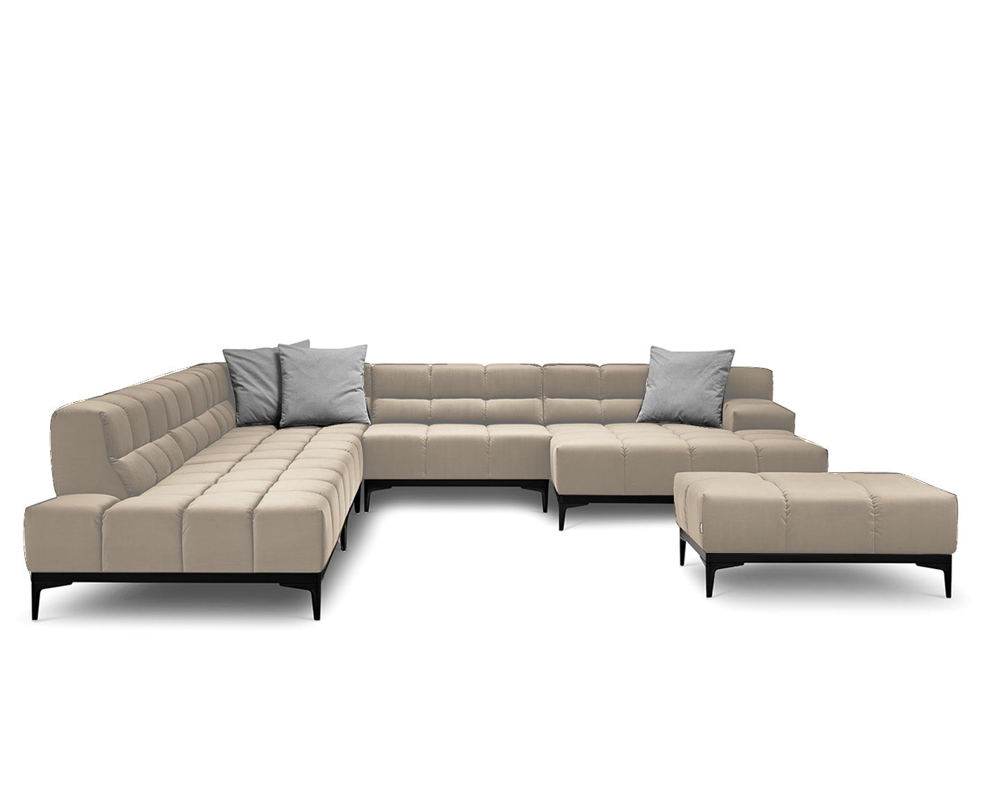 designwerk Oasis Wohnlandschaft | 362 x 360 cm | mit Rückenverstellung | Velourstoff