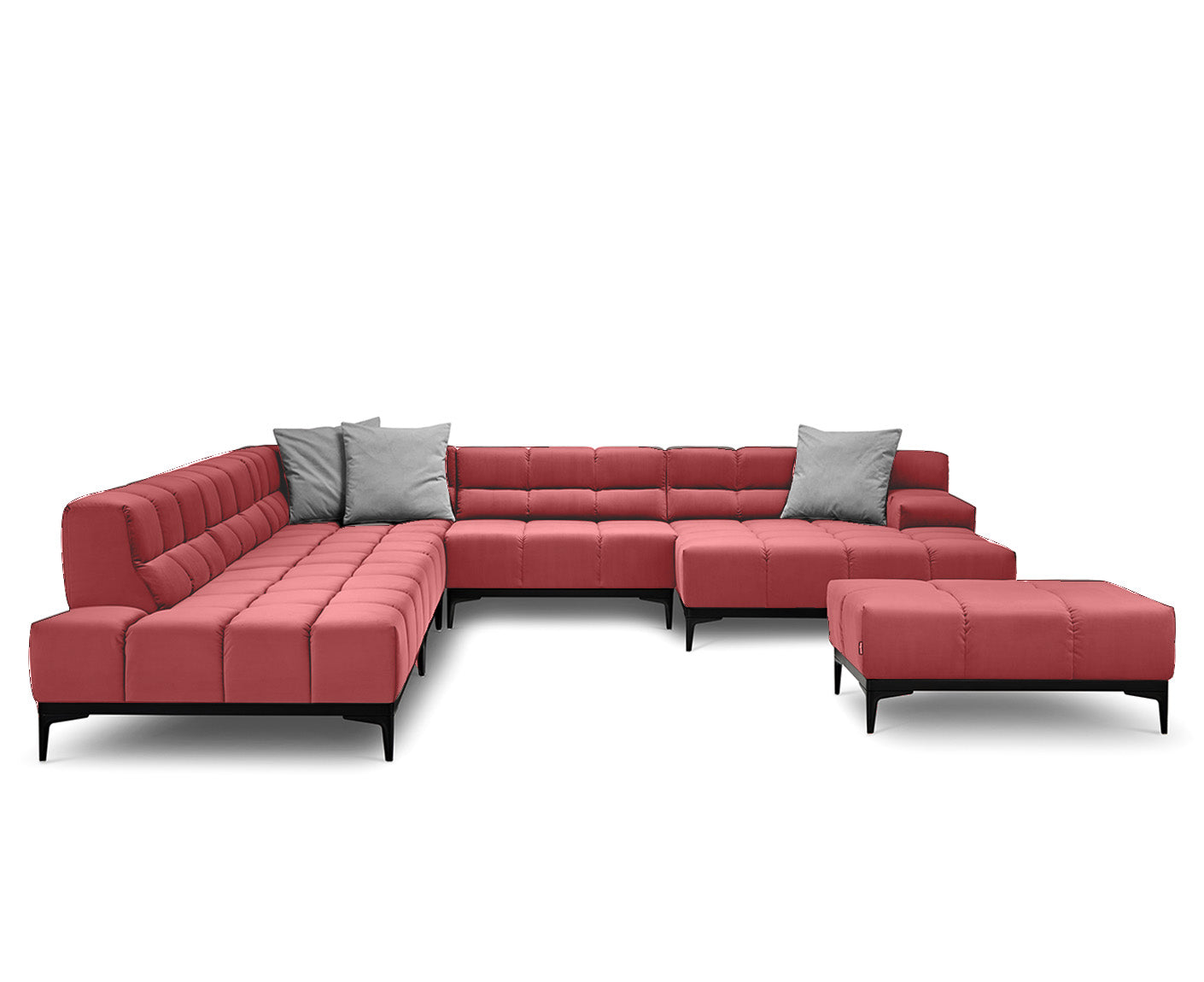 designwerk Oasis Wohnlandschaft | 362 x 360 cm | mit Rückenverstellung | Velourstoff
