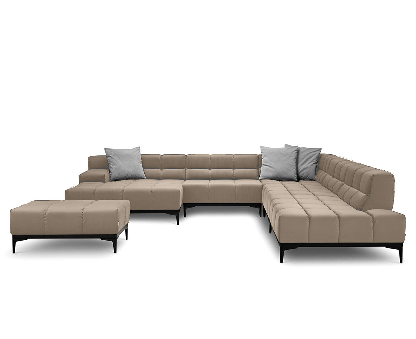 designwerk Oasis Wohnlandschaft | 362 x 360 cm | mit Rückenverstellung | Velourstoff