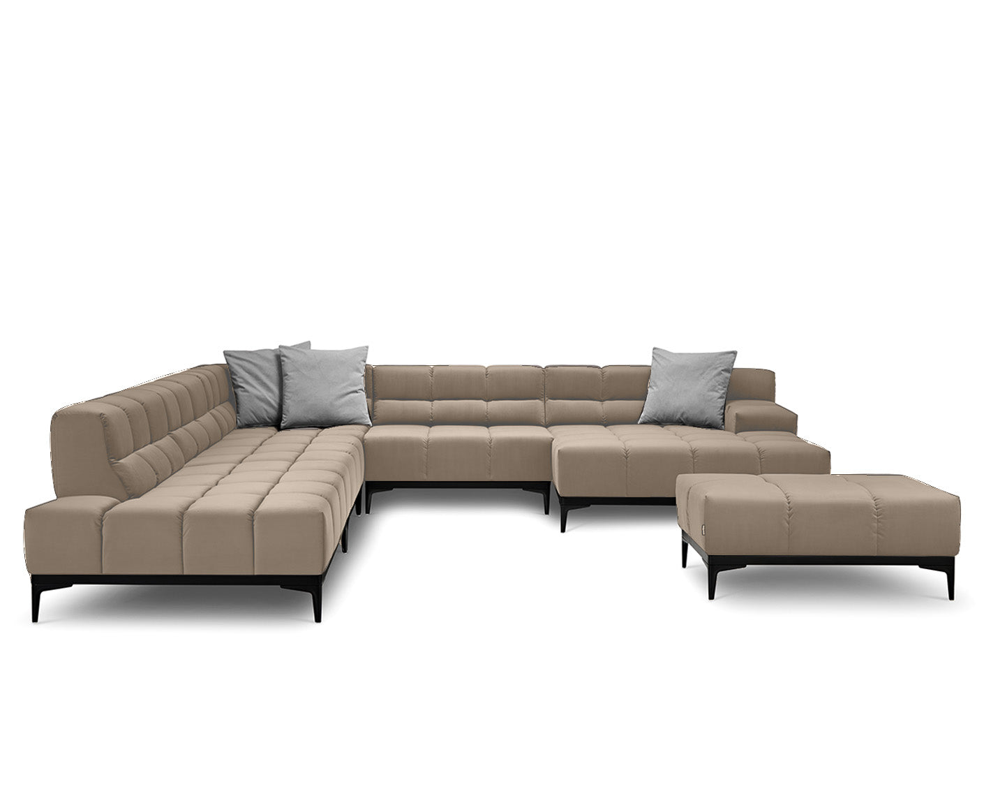 designwerk Oasis Wohnlandschaft | 362 x 360 cm | mit Rückenverstellung | Velourstoff