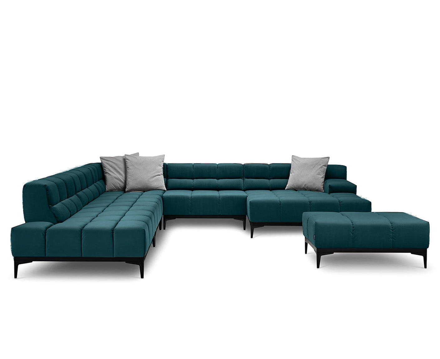 designwerk Oasis Wohnlandschaft | 362 x 360 cm | mit Rückenverstellung | Velourstoff