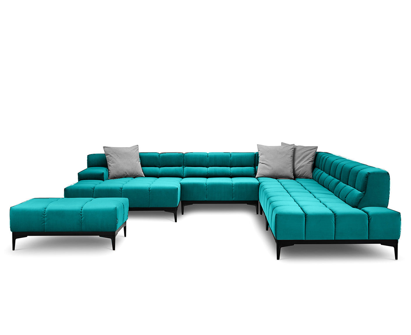 designwerk Oasis Wohnlandschaft | 362 x 360 cm | mit Rückenverstellung | Velourstoff