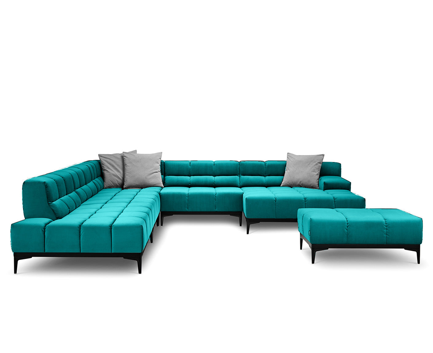 designwerk Oasis Wohnlandschaft | 362 x 360 cm | mit Rückenverstellung | Velourstoff