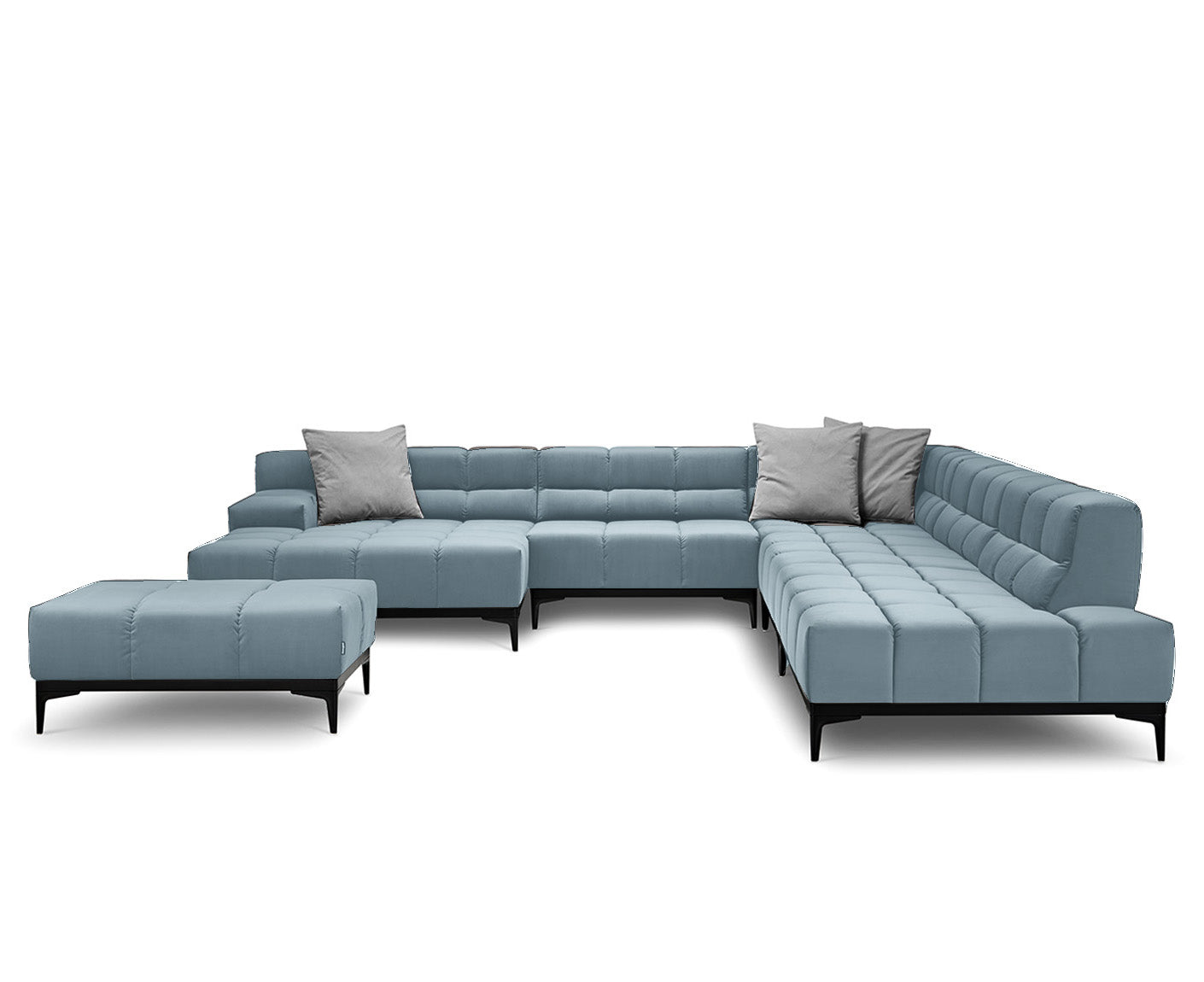 designwerk Oasis Wohnlandschaft | 362 x 360 cm | mit Rückenverstellung | Velourstoff