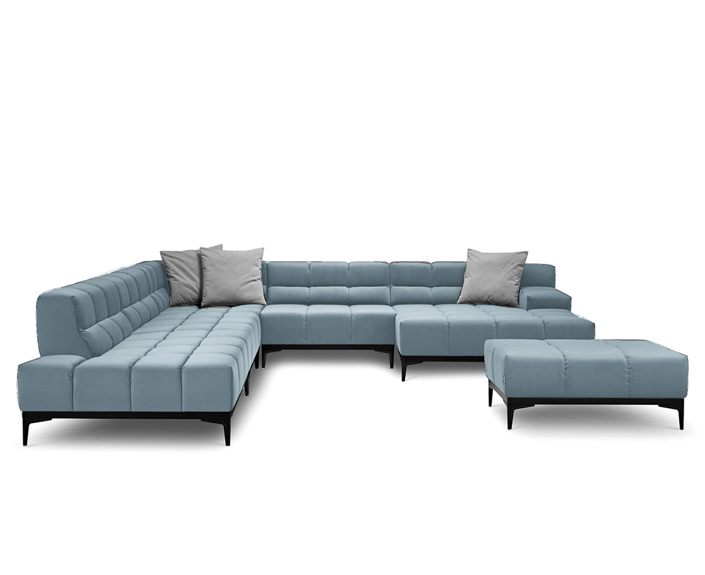 designwerk Oasis Wohnlandschaft | 362 x 360 cm | mit Rückenverstellung | Velourstoff