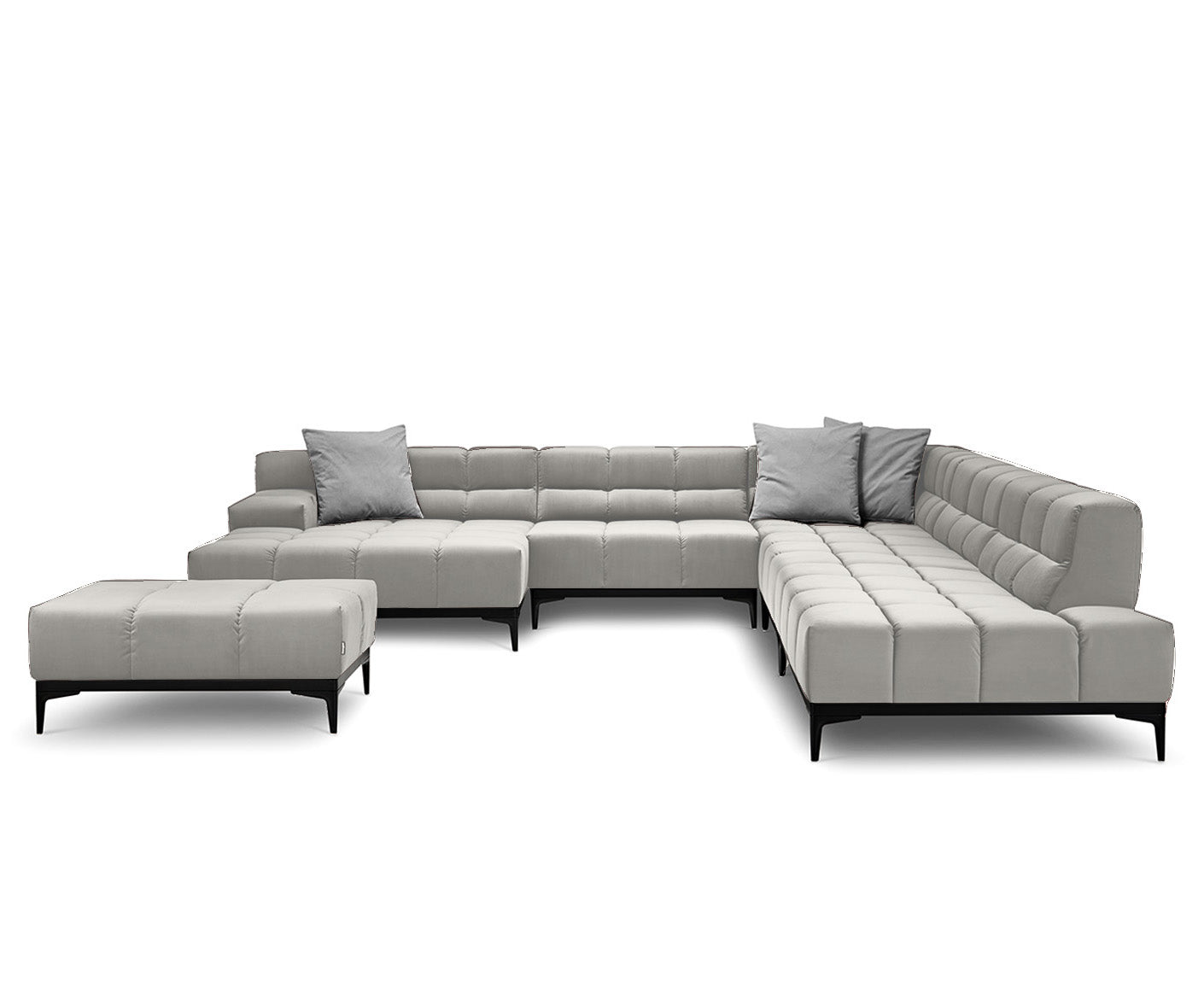 designwerk Oasis Wohnlandschaft | 362 x 360 cm | mit Rückenverstellung | Velourstoff