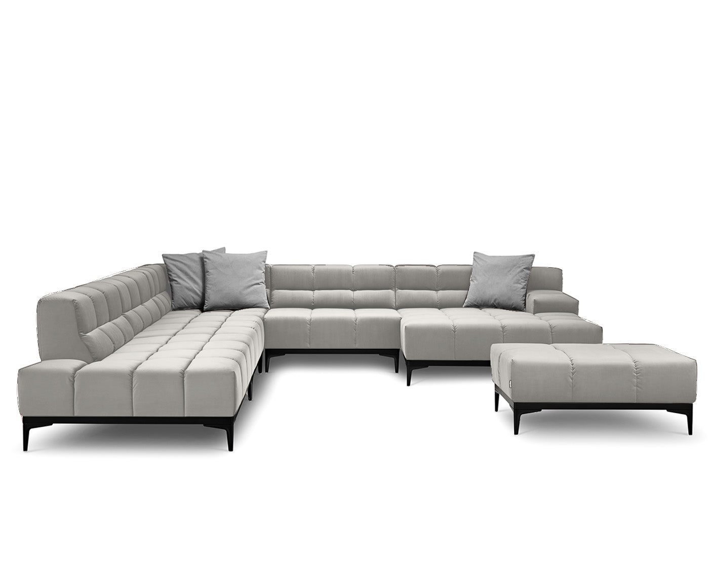 designwerk Oasis Wohnlandschaft | 362 x 360 cm | mit Rückenverstellung | Velourstoff