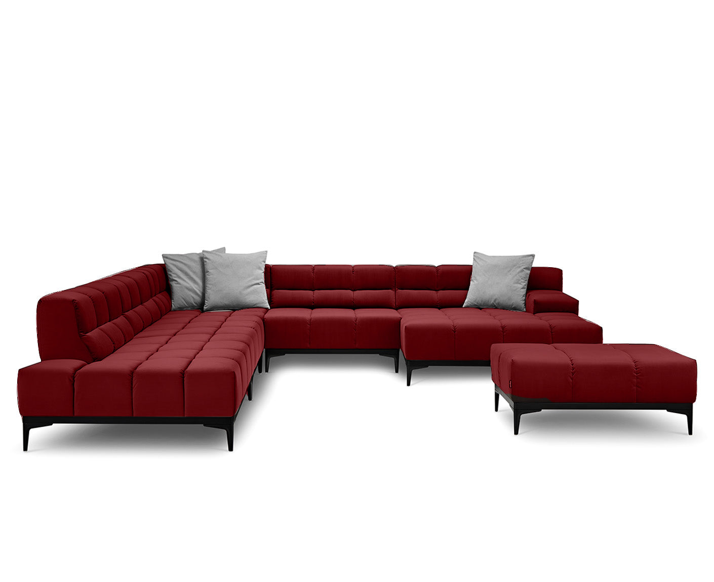 designwerk Oasis Wohnlandschaft | 362 x 360 cm | mit Rückenverstellung | Velourstoff