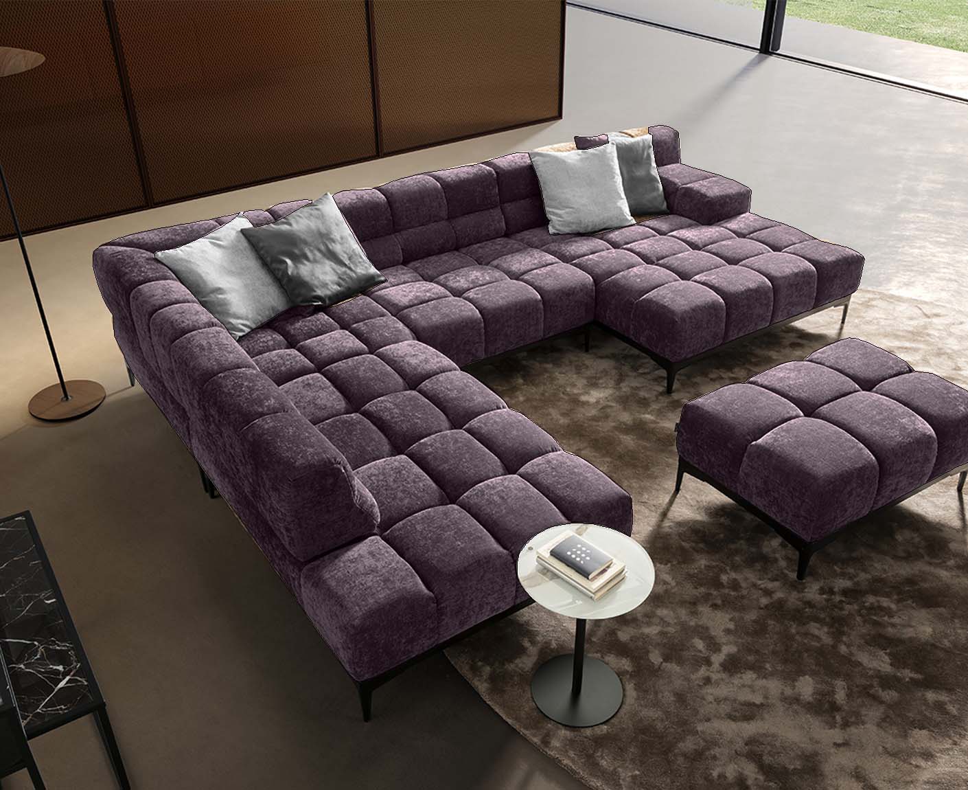 designwerk Oasis Wohnlandschaft | 362 x 255 cm | mit Rückenverstellung | Chenillegewebe