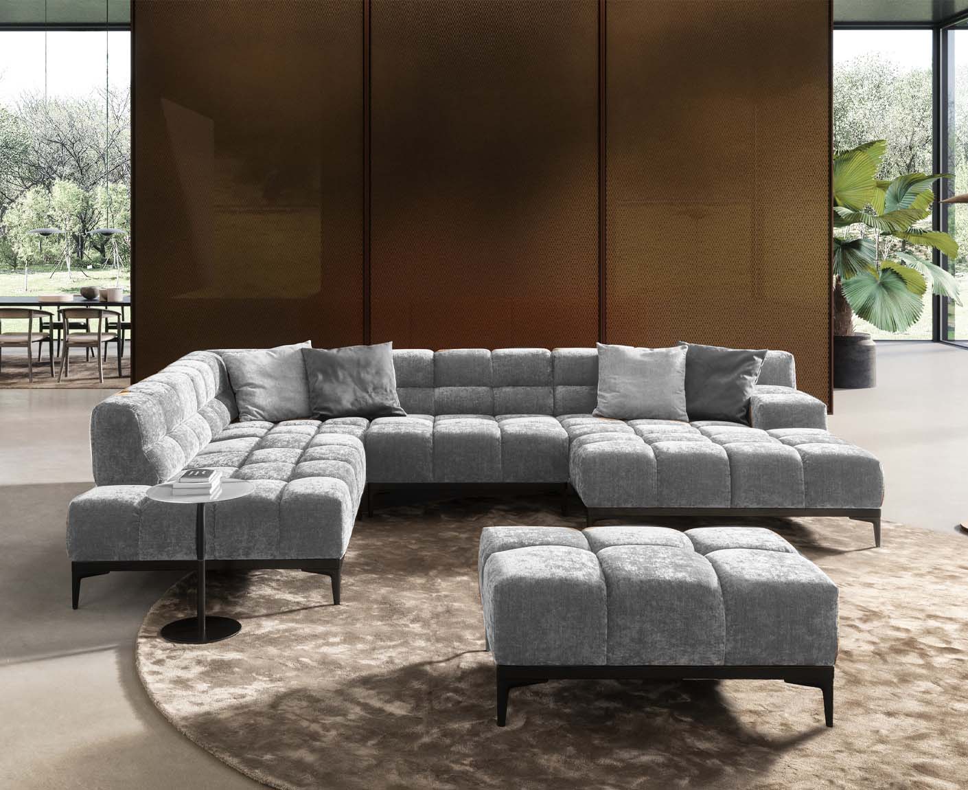 designwerk Oasis Wohnlandschaft | 362 x 255 cm | mit Rückenverstellung | Chenillegewebe