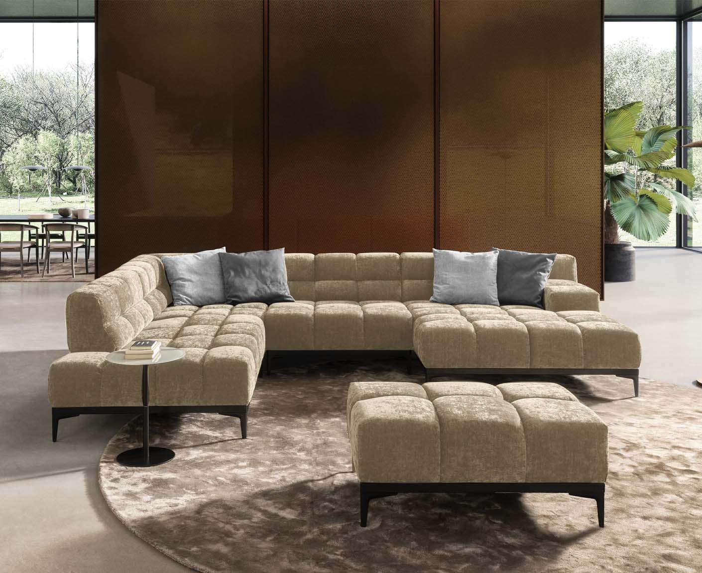 designwerk Oasis Wohnlandschaft | 362 x 255 cm | mit Rückenverstellung | Chenillegewebe