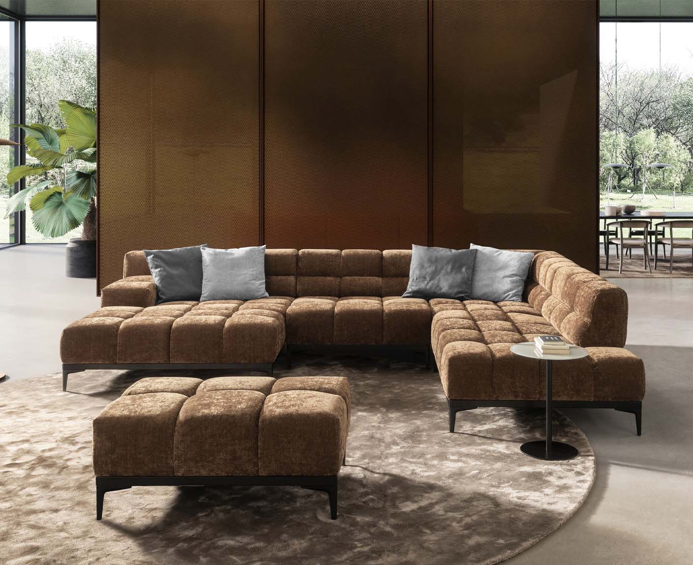 designwerk Oasis Wohnlandschaft | 362 x 255 cm | mit Rückenverstellung | Chenillegewebe