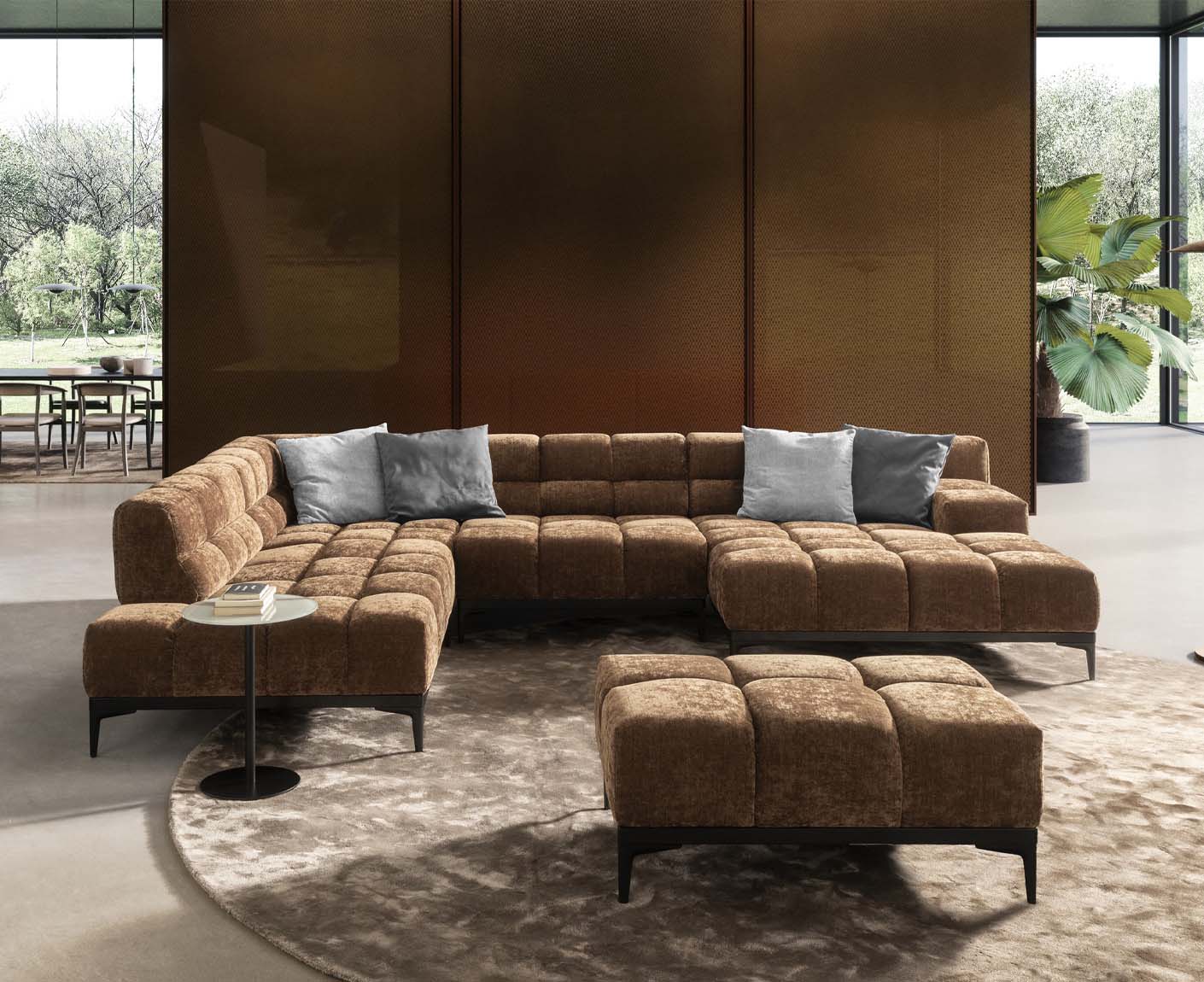 designwerk Oasis Wohnlandschaft | 362 x 255 cm | mit Rückenverstellung | Chenillegewebe