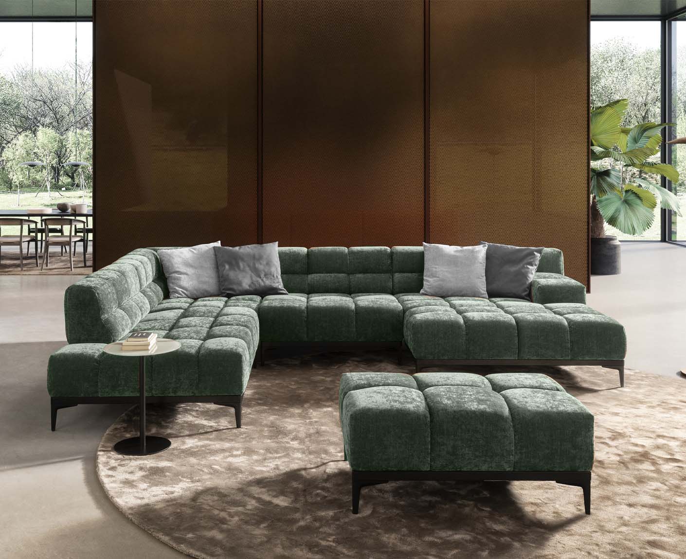 designwerk Oasis Wohnlandschaft | 362 x 255 cm | mit Rückenverstellung | Chenillegewebe