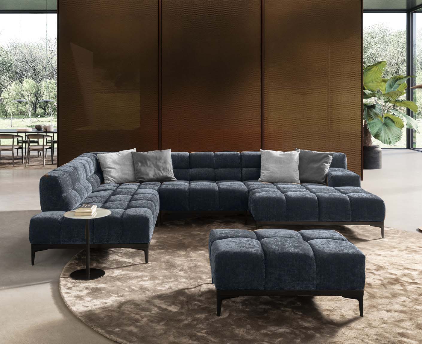 designwerk Oasis Wohnlandschaft | 362 x 255 cm | mit Rückenverstellung | Chenillegewebe