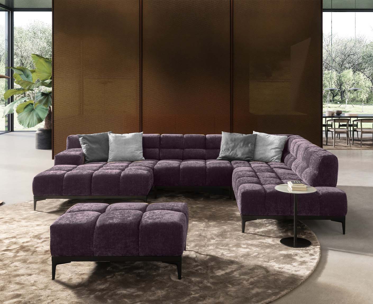 designwerk Oasis Wohnlandschaft | 362 x 255 cm | mit Rückenverstellung | Chenillegewebe