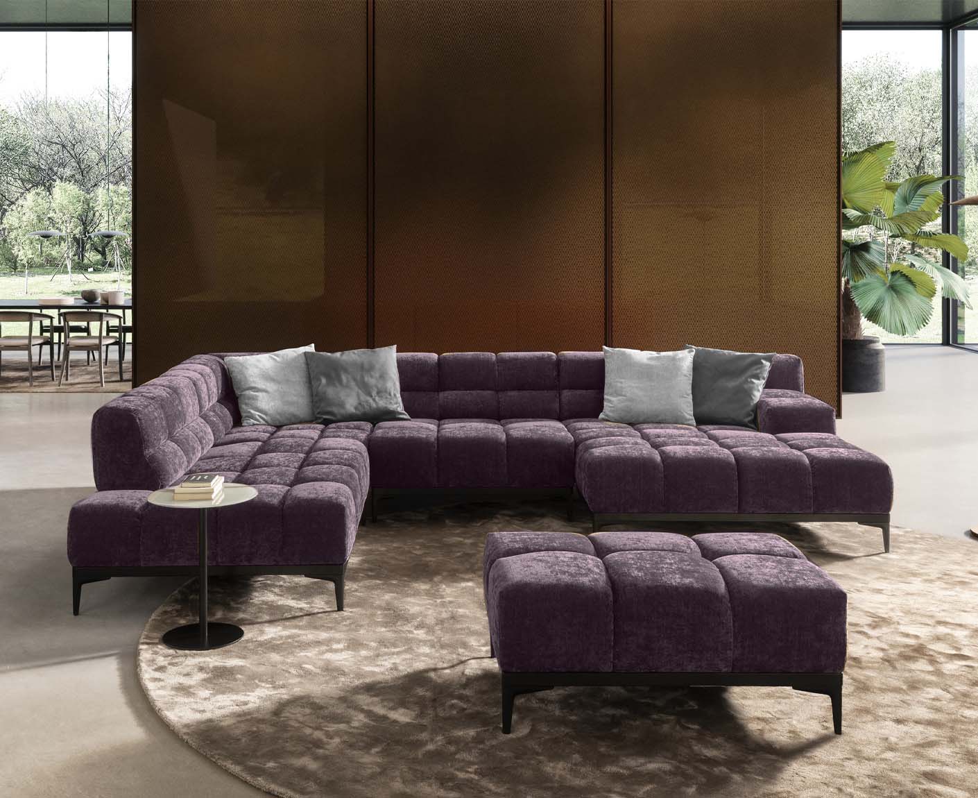 designwerk Oasis Wohnlandschaft | 362 x 255 cm | mit Rückenverstellung | Chenillegewebe