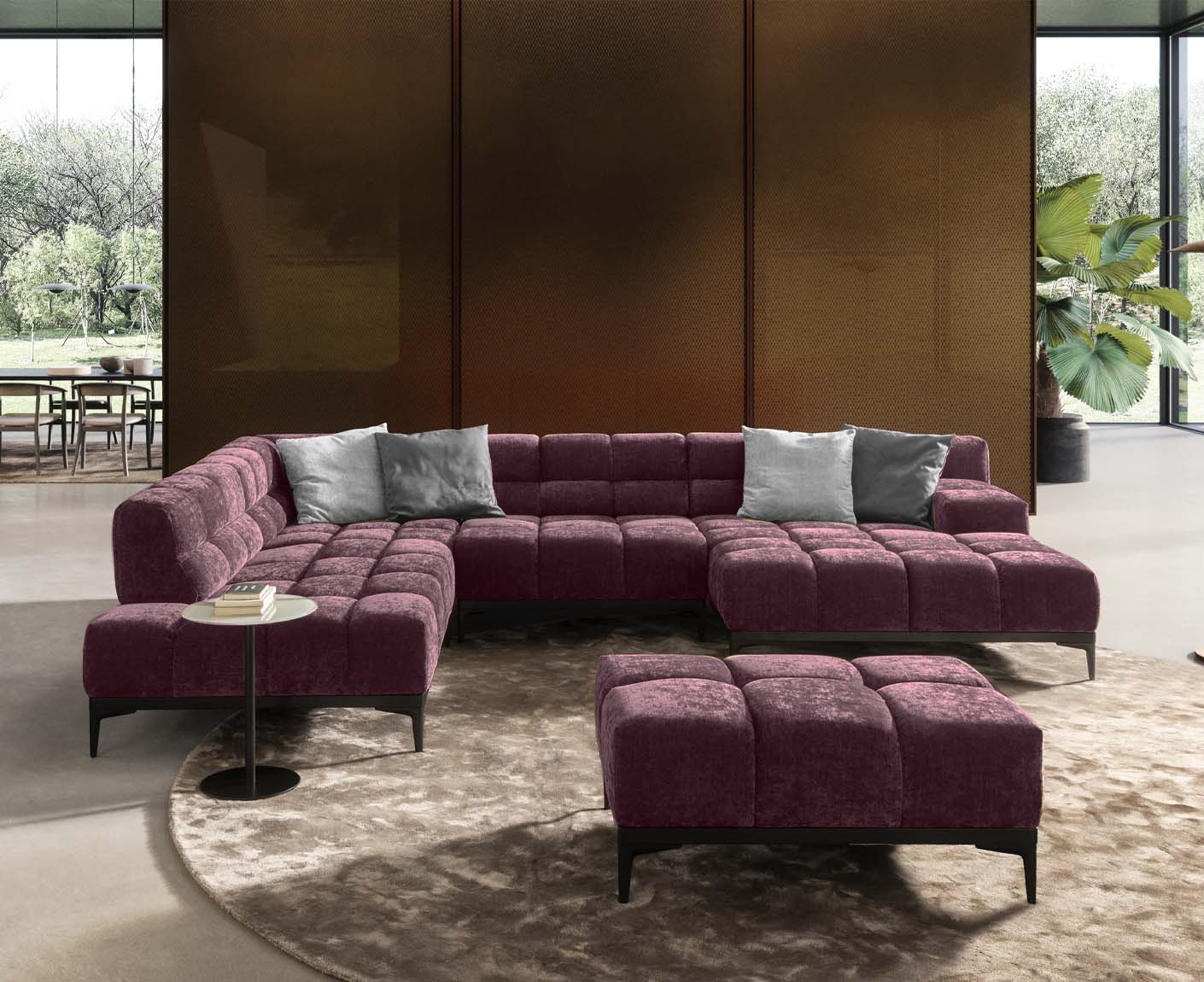 designwerk Oasis Wohnlandschaft | 362 x 255 cm | mit Rückenverstellung | Chenillegewebe