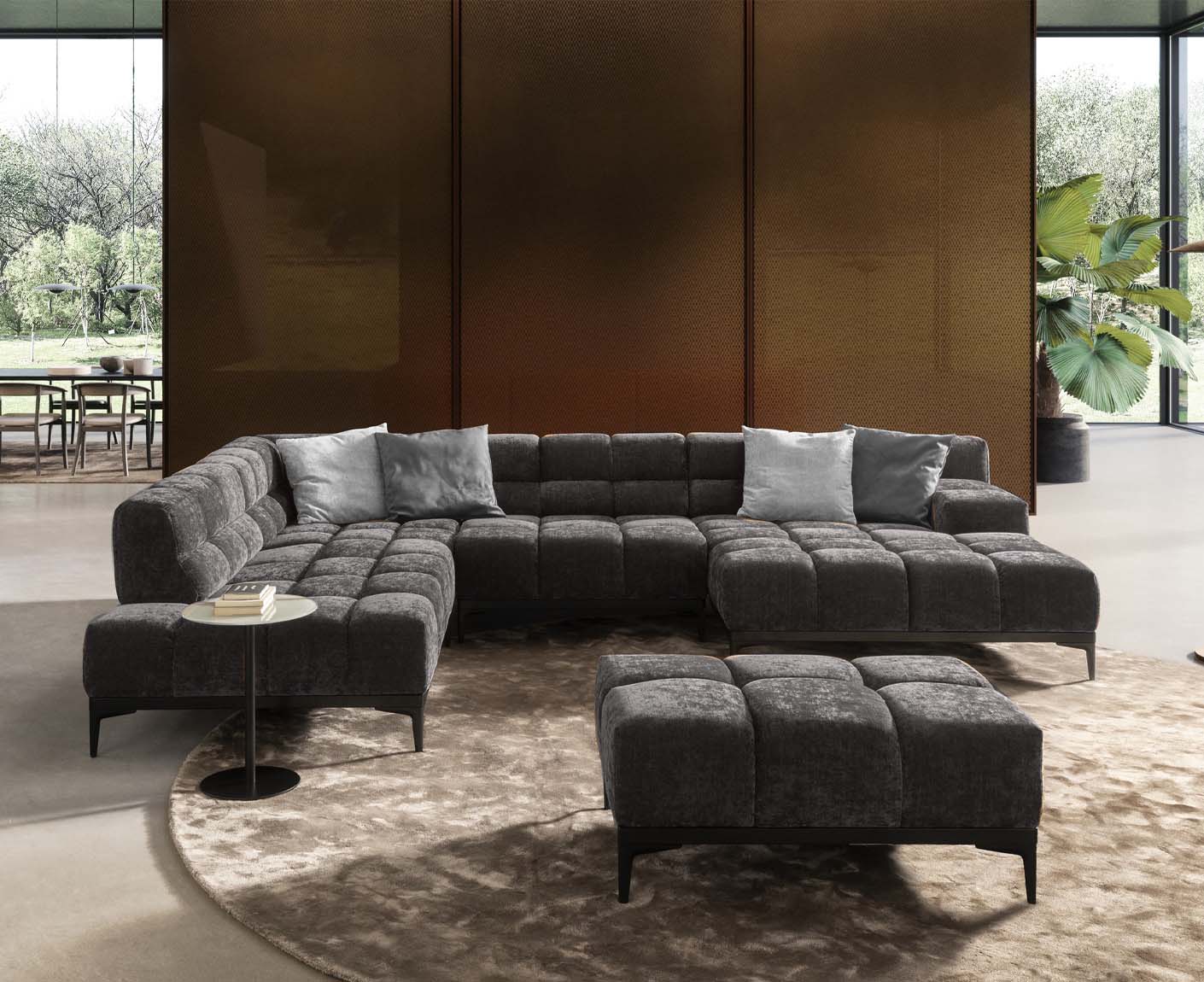 designwerk Oasis Wohnlandschaft | 362 x 255 cm | mit Rückenverstellung | Chenillegewebe