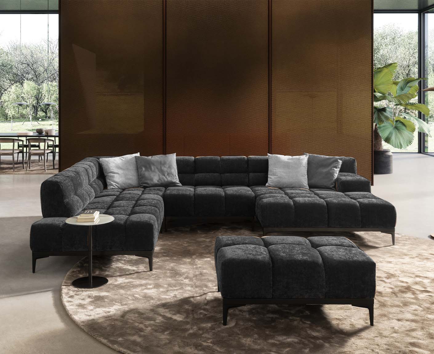 designwerk Oasis Wohnlandschaft | 362 x 255 cm | mit Rückenverstellung | Chenillegewebe