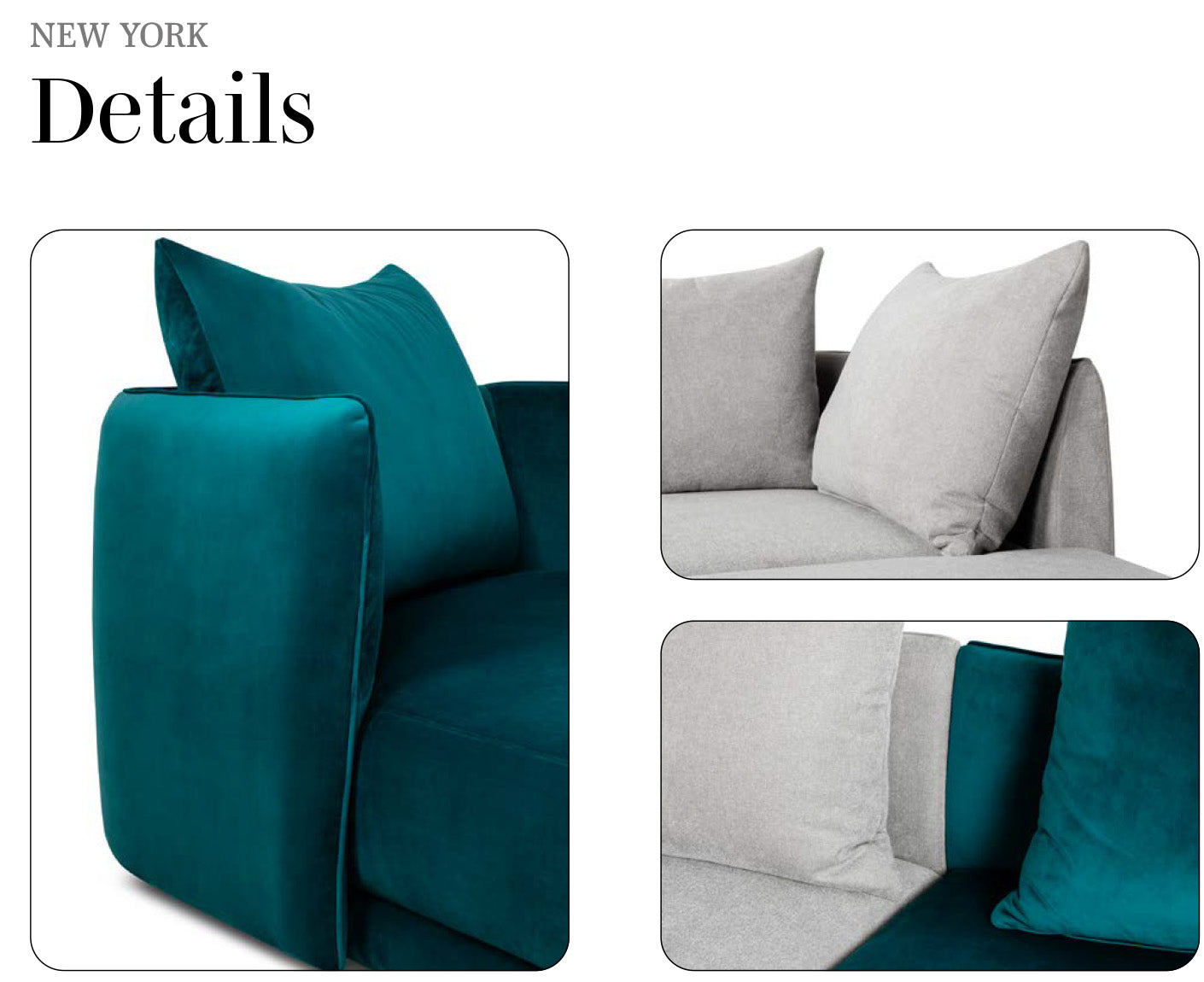 designwerk New York Ecksofa | 333 x 179 cm | grobes Flachgewebe