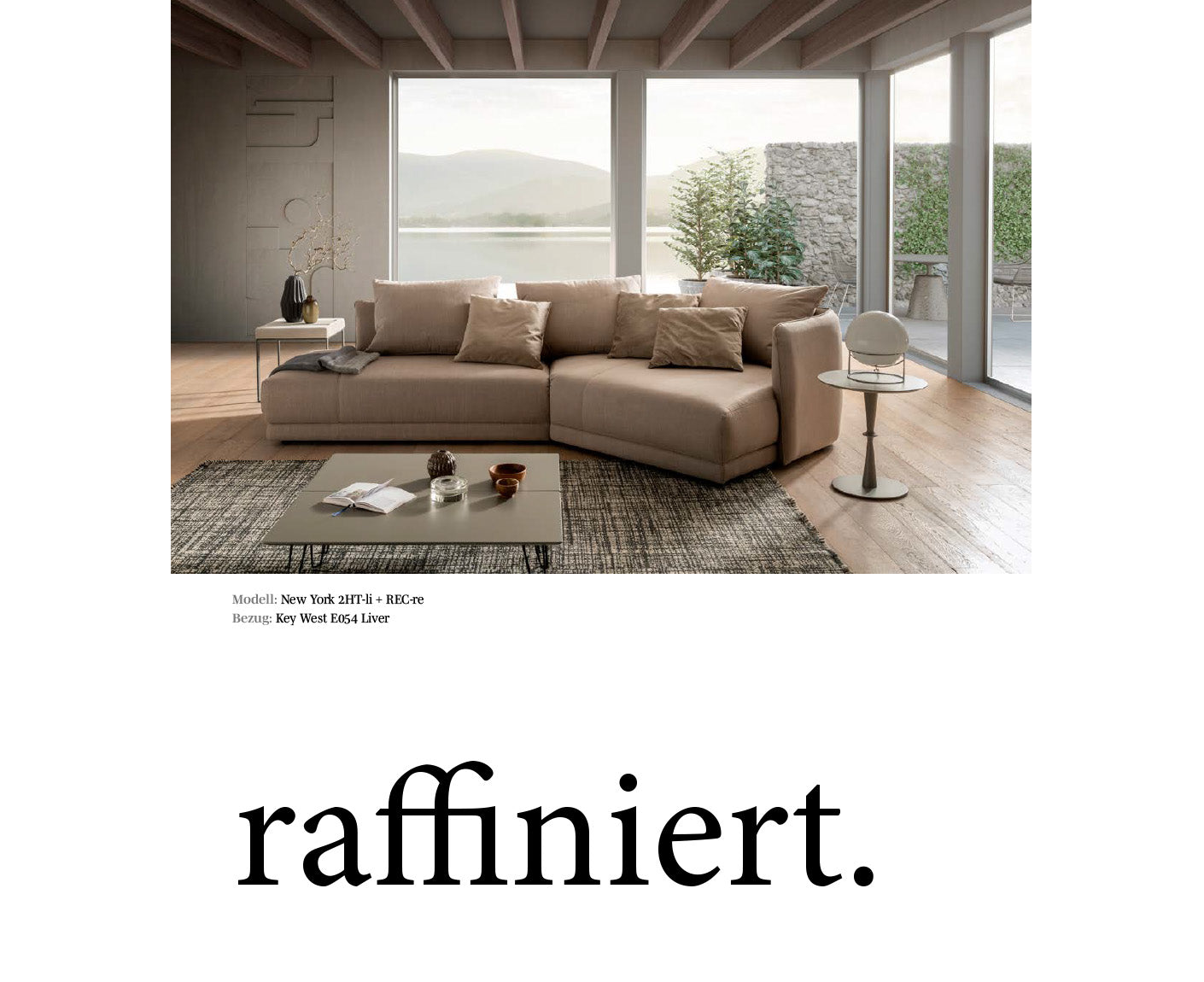 designwerk New York Ecksofa | 333 x 179 cm | grobes Flachgewebe
