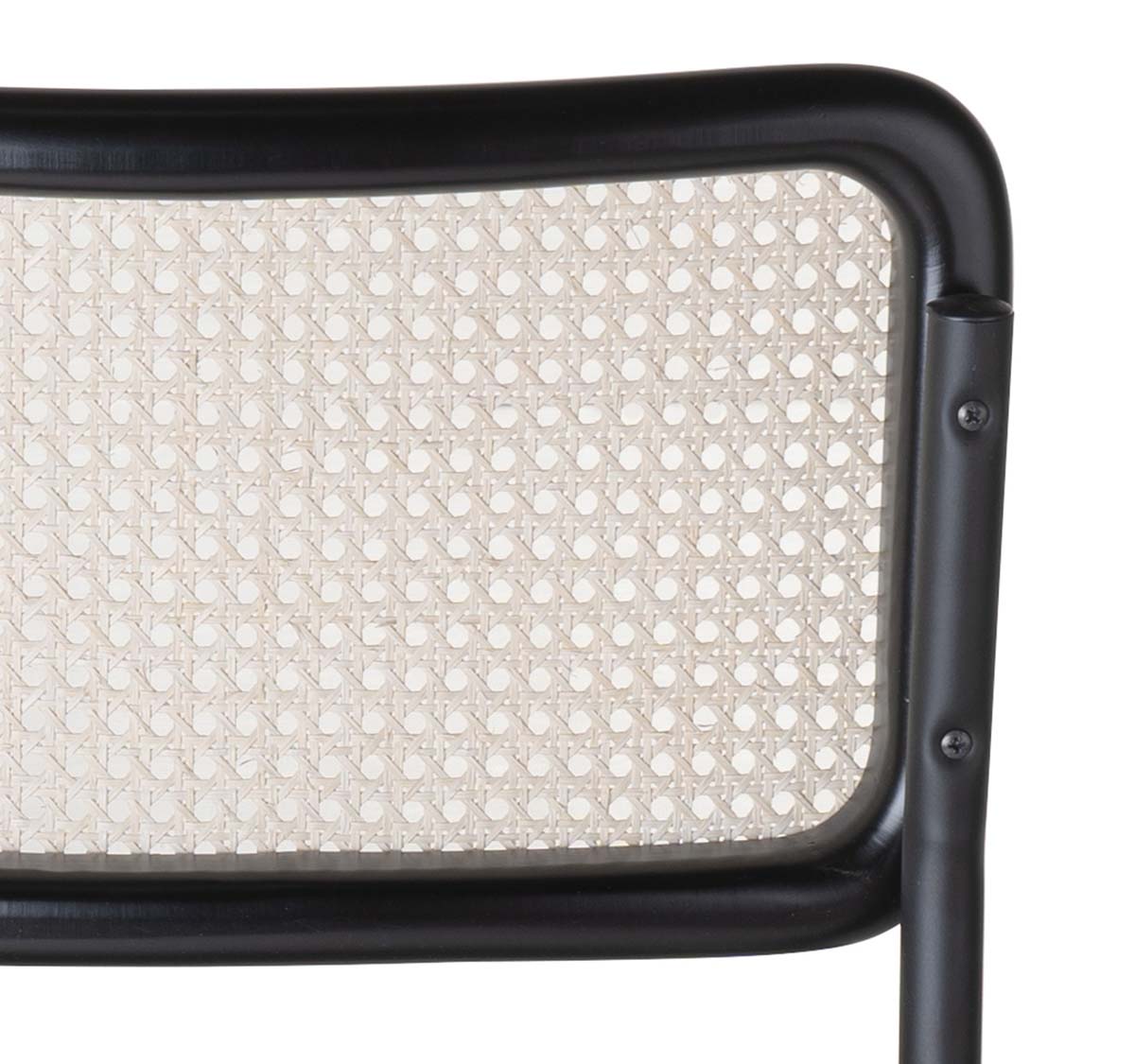 Holm Freischwinger 4er Set Schwarz lackiert - Naturgeflecht