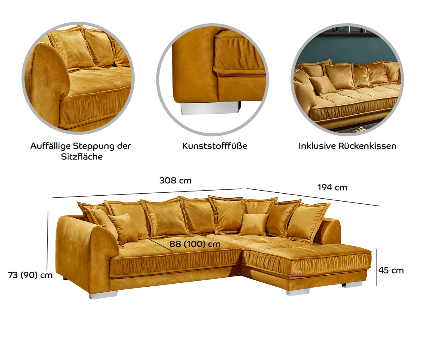 Pascha Ecksofa 308 x 192 cm