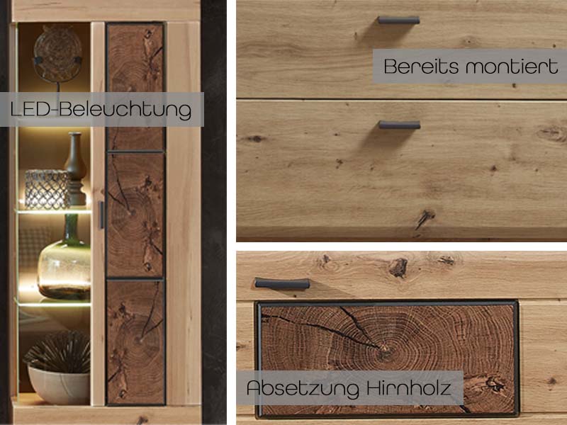 Madera II Lowboard, fertig montiert, Artisaneiche MDF