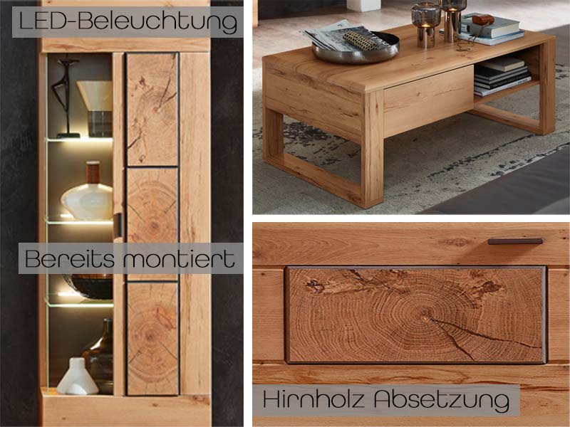 Madera Lowboard, fertig montiert, Kernbuche MDF