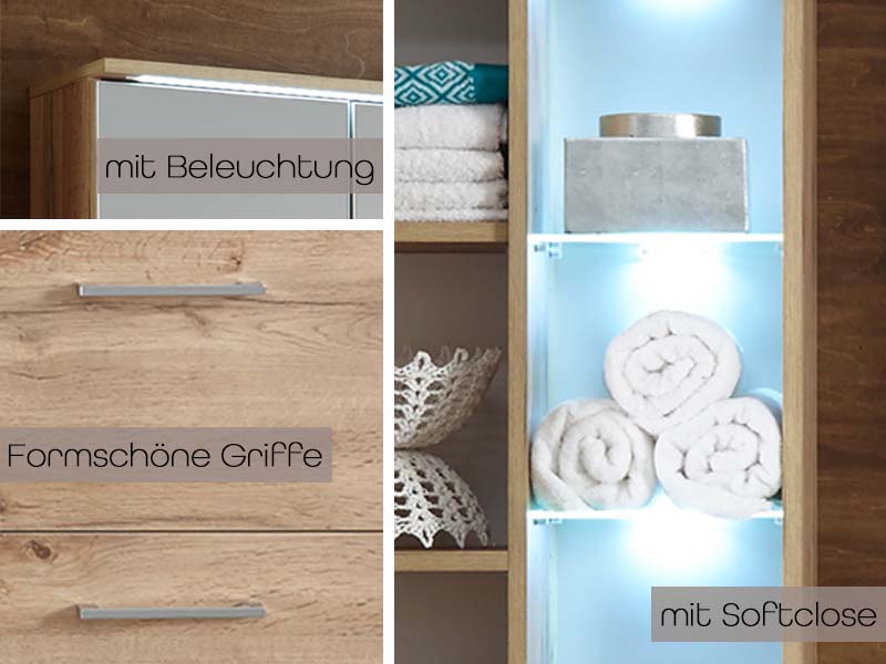 BEST Waschbeckenunterschrank (WBU) inkl. Becken Wildeiche