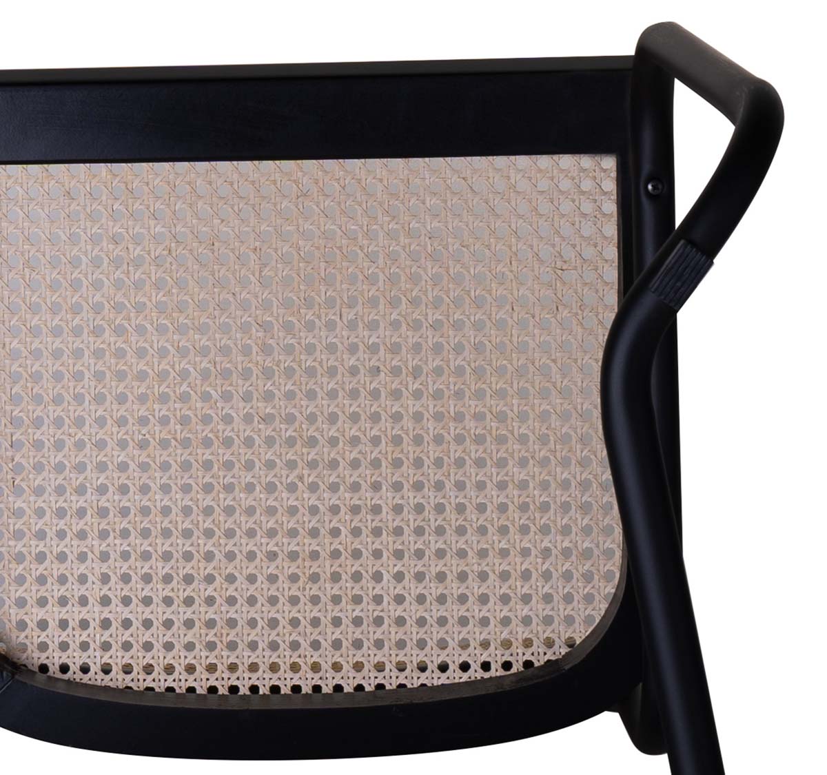 Holm Freischwinger 4er Set Schwarz lackiert - Naturgeflecht