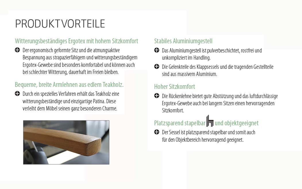 2x Gartenstuhl klappbar Cavalese Weiß/Teak