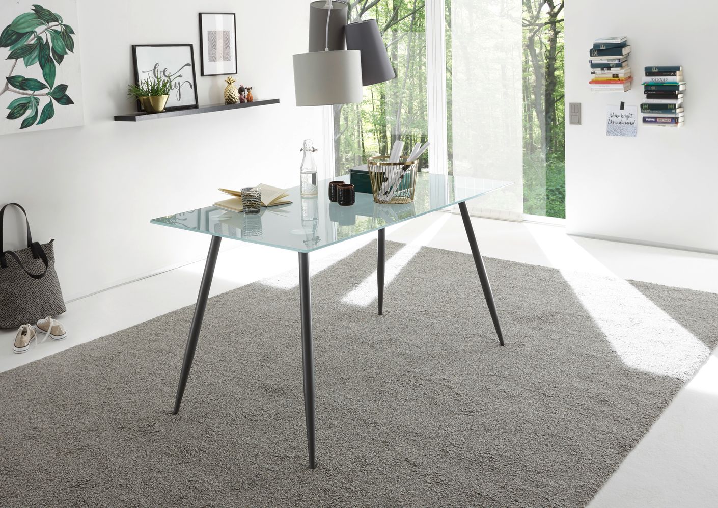22464 - 5tlg Essgruppe - Tischplatte Glas