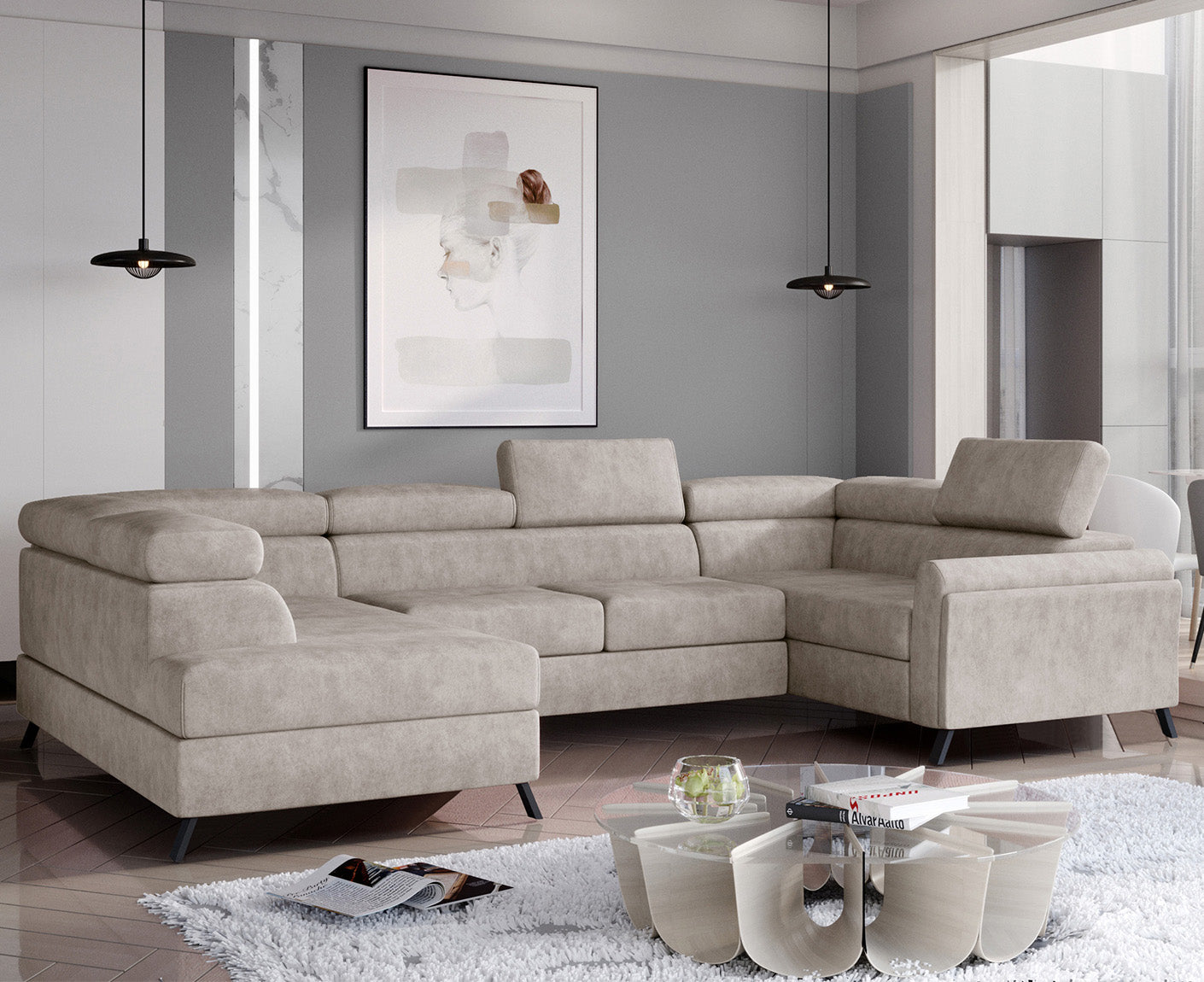 Escada Wohnlandschaft 330 x 190 cm, Kunstleder