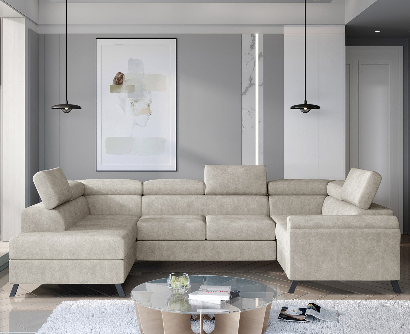 Escada Wohnlandschaft 330 x 190 cm, Kunstleder