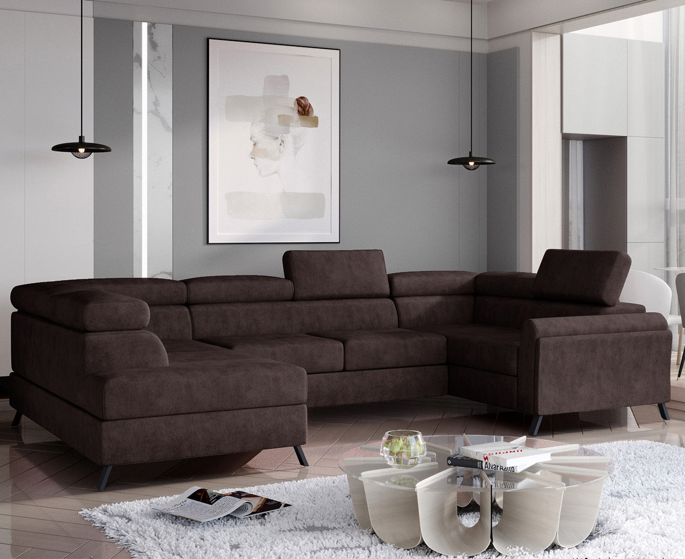 Escada Wohnlandschaft 330 x 190 cm, Kunstleder