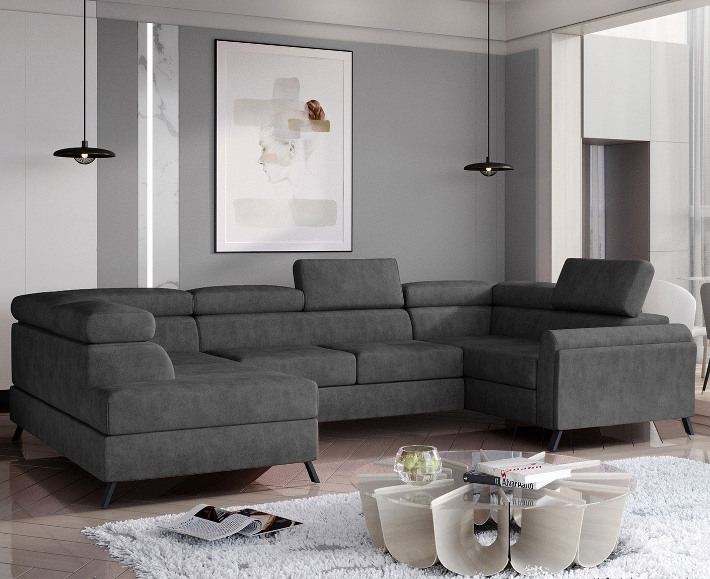 Escada Wohnlandschaft 330 x 190 cm, Kunstleder