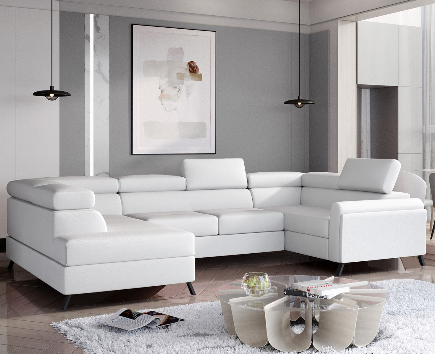 Escada Wohnlandschaft 330 x 190 cm, Kunstleder