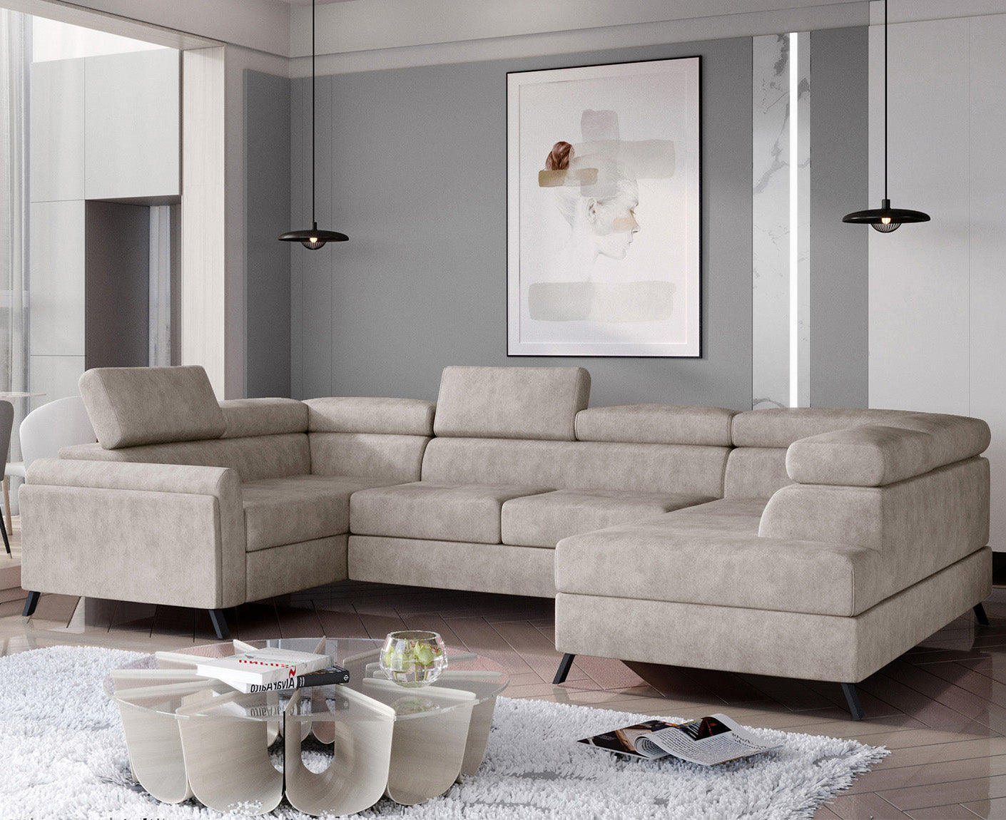Escada Wohnlandschaft 330 x 190 cm, Kunstleder