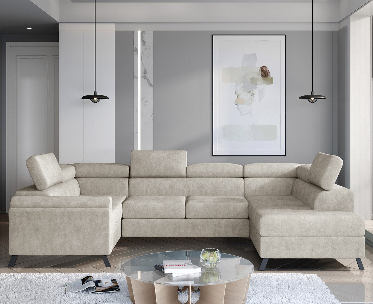 Escada Wohnlandschaft 330 x 190 cm, Kunstleder